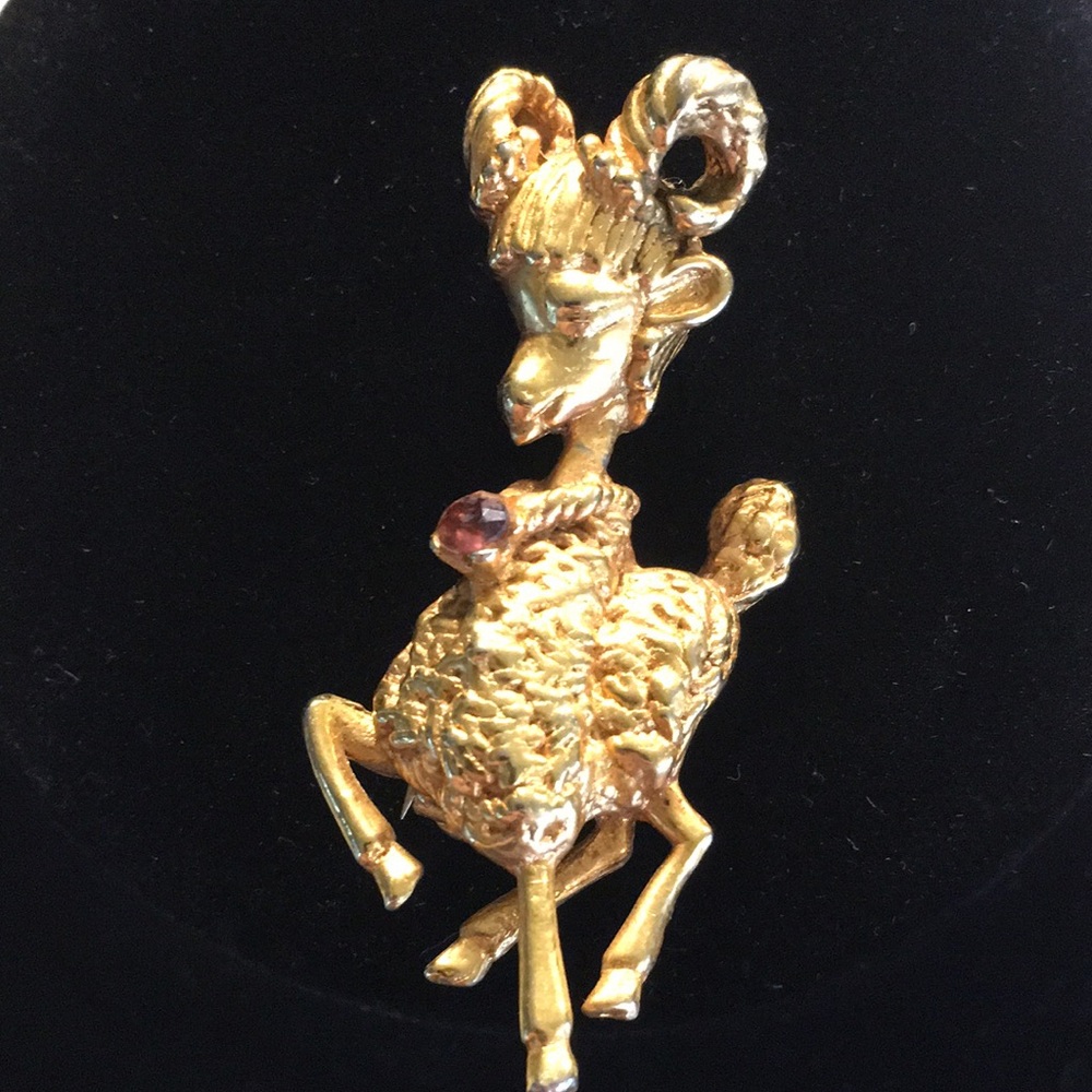 Vintage Vogue Jewelry Goat Brooch